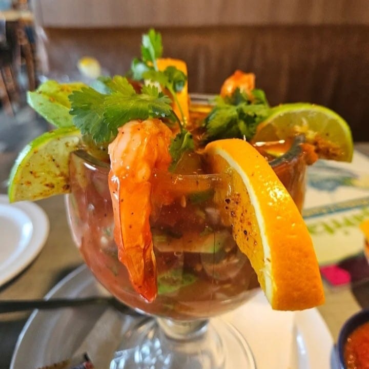 Coctel De Camaron Mexican Shrimp Cocktail.