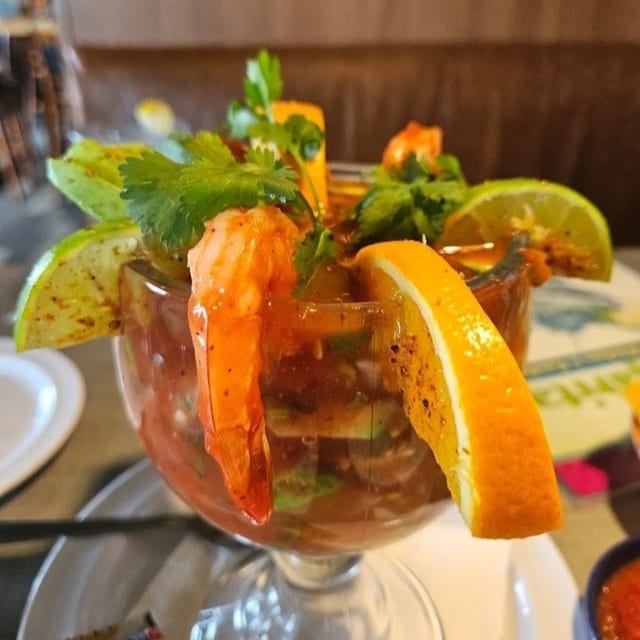 Coctel De Camaron Mexican Shrimp Cocktail.