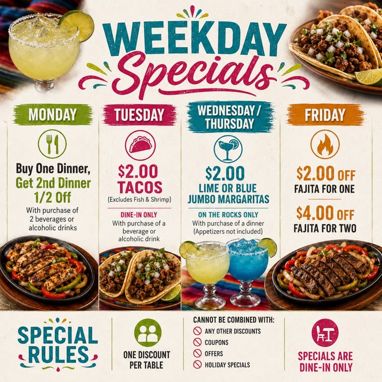 Weekly Specials🍹