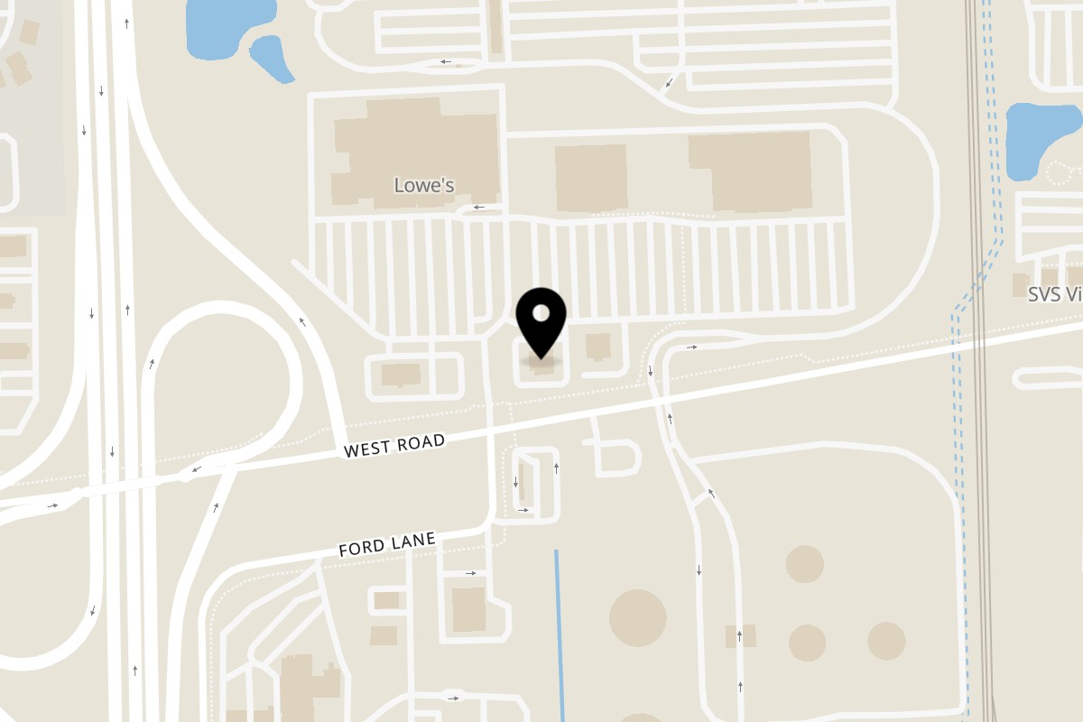 Map showing the location of Blue Margarita on 20980 West Rd in Woodhaven